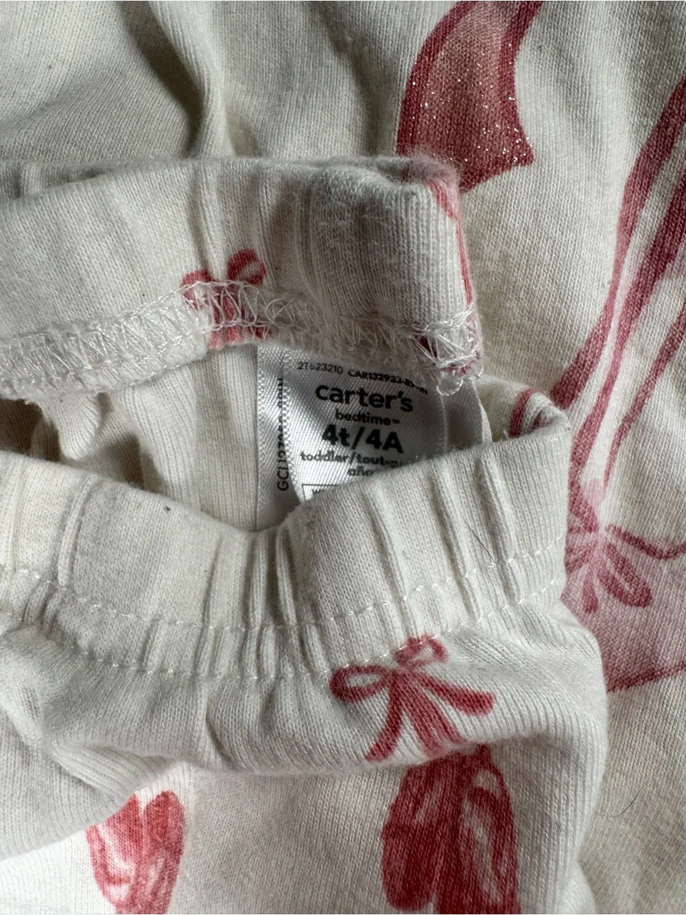 Carter's Girls Pink Bow Print Pajama Sets. Set of 3